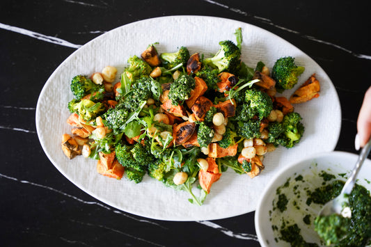 Crispy Broccoli Salad with Honey Toasted Macadamia Nuts