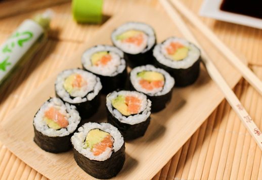 Salmon and Avocado Sushi