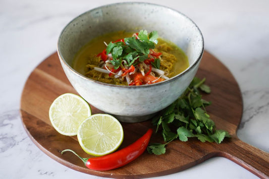 Slow cooked chicken laksa