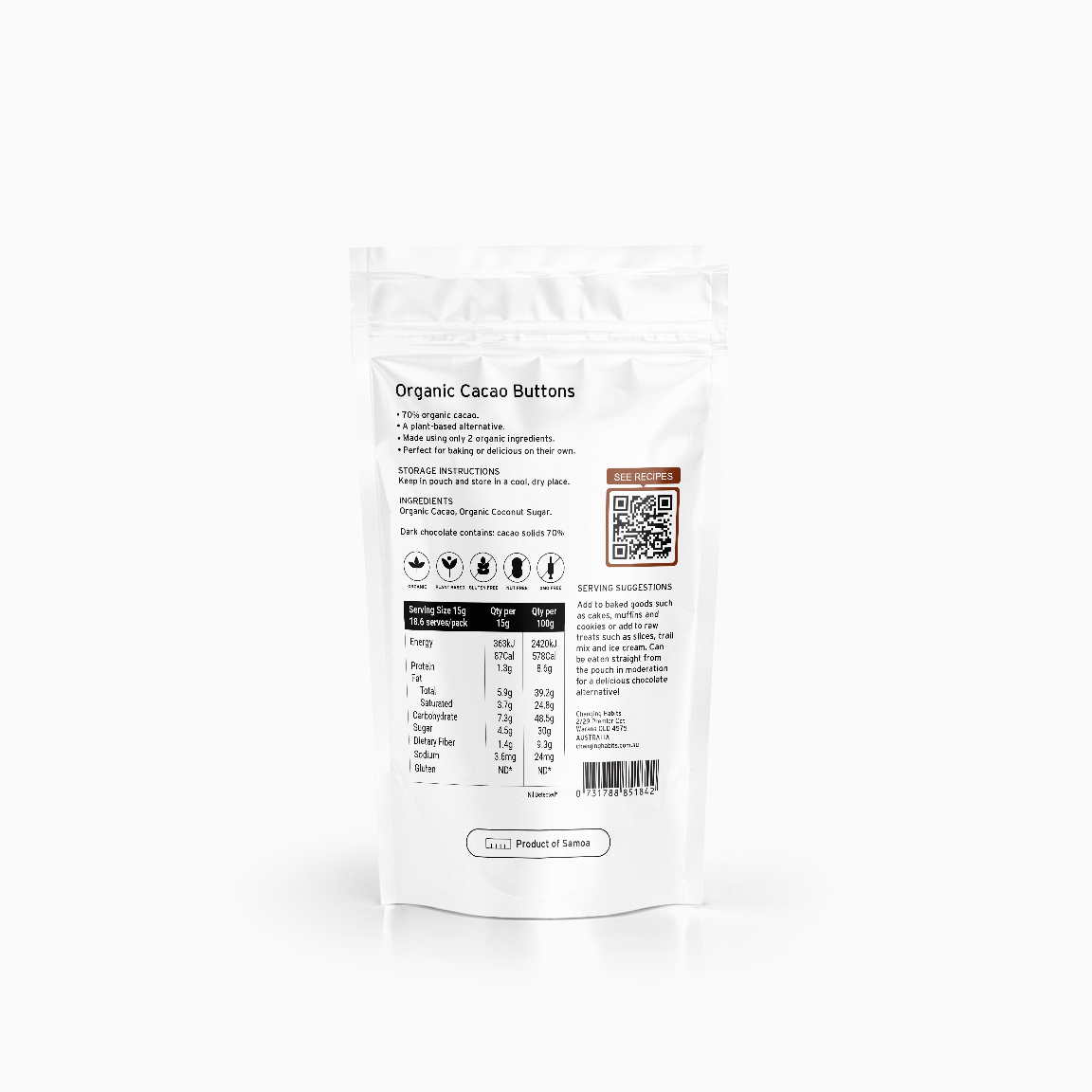 Cacao Buttons 280g 3 Pack
